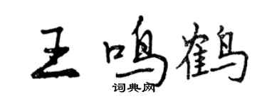 曾慶福王鳴鶴行書個性簽名怎么寫