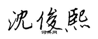 王正良沈俊熙行書個性簽名怎么寫
