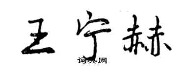 曾慶福王寧赫行書個性簽名怎么寫