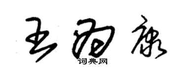 朱錫榮王為康草書個性簽名怎么寫