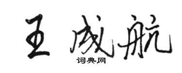 駱恆光王成航行書個性簽名怎么寫