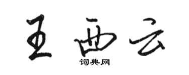 駱恆光王西雲行書個性簽名怎么寫