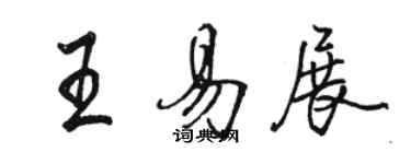 駱恆光王易展行書個性簽名怎么寫