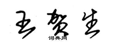 朱錫榮王賀生草書個性簽名怎么寫