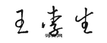 駱恆光王李生草書個性簽名怎么寫