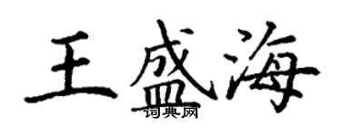 丁謙王盛海楷書個性簽名怎么寫