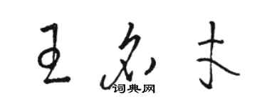 駱恆光王名才草書個性簽名怎么寫