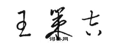 駱恆光王策吉草書個性簽名怎么寫