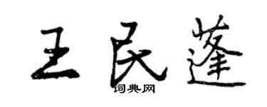 曾慶福王民蓬行書個性簽名怎么寫