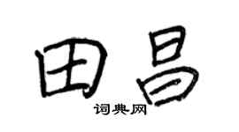 王正良田昌行書個性簽名怎么寫