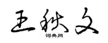 曾慶福王秋文草書個性簽名怎么寫