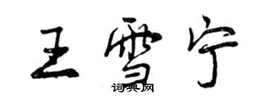 曾慶福王雪寧行書個性簽名怎么寫