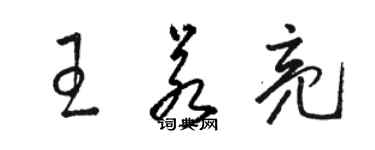 駱恆光王若亮草書個性簽名怎么寫