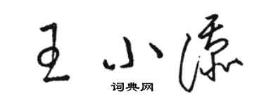 駱恆光王小添草書個性簽名怎么寫