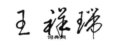 駱恆光王祥瑞草書個性簽名怎么寫