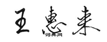 駱恆光王惠來行書個性簽名怎么寫