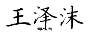 丁謙王澤沫楷書個性簽名怎么寫