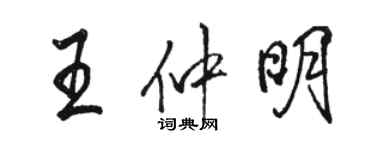 駱恆光王仲明行書個性簽名怎么寫