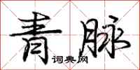 龐中華青脈行書怎么寫