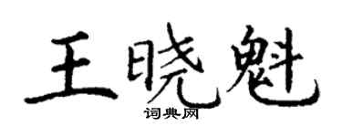 丁謙王曉魁楷書個性簽名怎么寫
