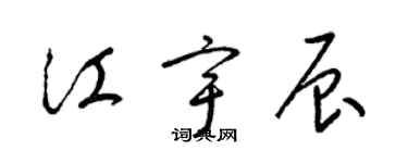 梁錦英江宇辰草書個性簽名怎么寫