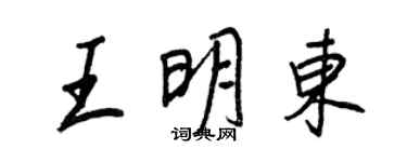 王正良王明東行書個性簽名怎么寫