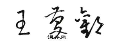 駱恆光王慶歡草書個性簽名怎么寫