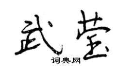 曾慶福武瑩行書個性簽名怎么寫