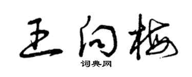 曾慶福王向梅草書個性簽名怎么寫