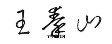 駱恆光王秦山草書個性簽名怎么寫