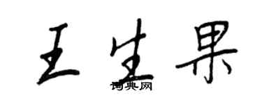 王正良王生果行書個性簽名怎么寫