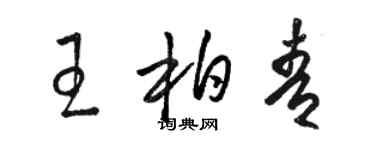 駱恆光王柏青草書個性簽名怎么寫