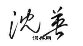 駱恆光沈英草書個性簽名怎么寫