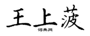 丁謙王上菠楷書個性簽名怎么寫
