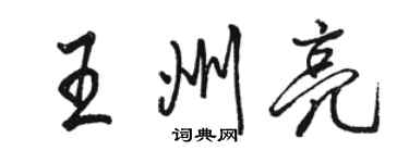 駱恆光王州亮行書個性簽名怎么寫