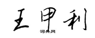 王正良王甲利行書個性簽名怎么寫