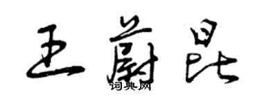 曾慶福王蔚昆草書個性簽名怎么寫