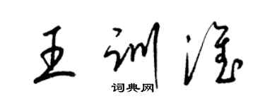 梁錦英王訓淮草書個性簽名怎么寫