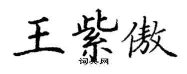 丁謙王紫傲楷書個性簽名怎么寫