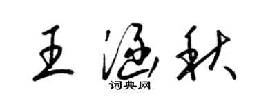 梁錦英王涵秋草書個性簽名怎么寫