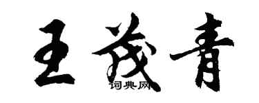 胡問遂王茂青行書個性簽名怎么寫