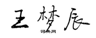 曾慶福王夢辰行書個性簽名怎么寫