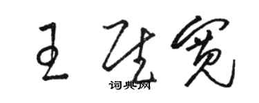 駱恆光王慰寬草書個性簽名怎么寫