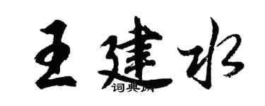 胡問遂王建水行書個性簽名怎么寫