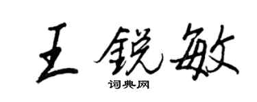 王正良王銳敏行書個性簽名怎么寫