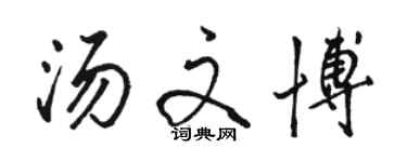 駱恆光湯文博行書個性簽名怎么寫