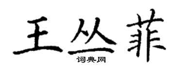 丁謙王叢菲楷書個性簽名怎么寫