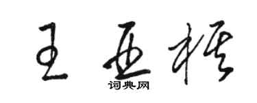 駱恆光王亞棋草書個性簽名怎么寫
