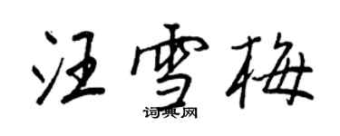 王正良汪雪梅行書個性簽名怎么寫