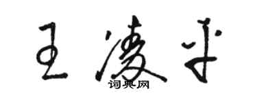 駱恆光王凌平草書個性簽名怎么寫